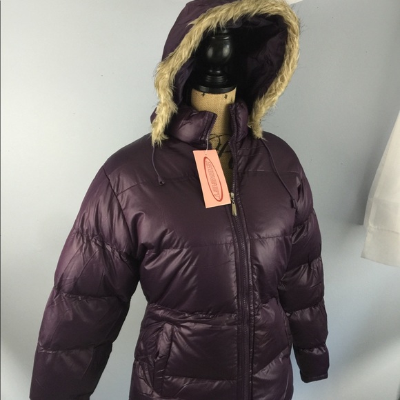 NEW puffer insulated coat w/ faux fur hood - Picture 3 of 8